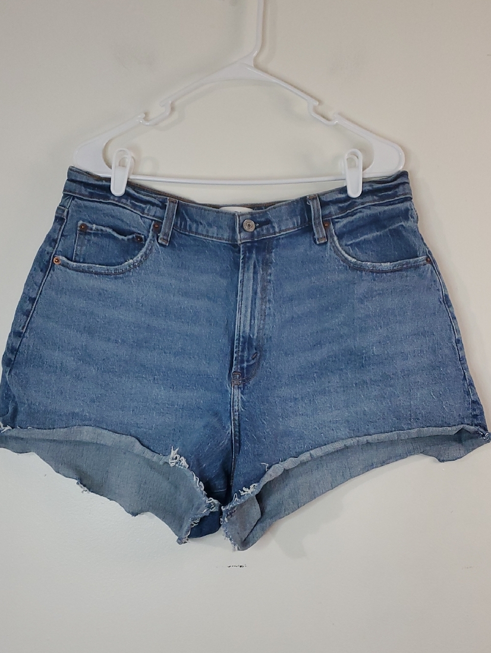 Abercrombie & Fitch Curve Love High-Rise 90s Relaxed Cutoff Shorts Size 16 Vacay